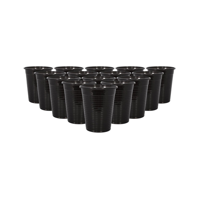 Zwarte plastic bekertjes - 100 stuks