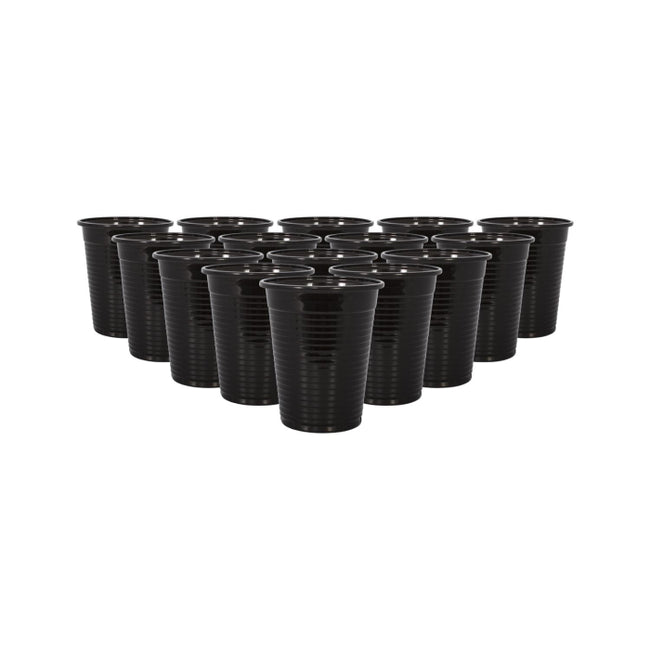 Zwarte plastic bekertjes - 100 stuks